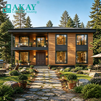 Maisons préfabriquées modulaires AKAY Multi Layer Villa Container, appartements préfabriqués, assemblage flexible et évolutif, maison avec terrasse