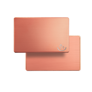 Hot Sale RFID NFC Hybrid Metal Cards Rose Gold Stainless Steel Punching Design with T5577 Chip for Digital Payment Hotel Access - Product Image 1