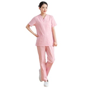 Setelan seragam perawat wanita kain lembut 35% katun set Scrub dokter rumah sakit yang dapat dicuci - Product Image 3