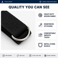 Ceinture de yoga 2-en-1 en coton à motif uni, durable, à tension moyenne, pour exercices de résistance, lavable, avec sangle de transport et boucle métallique, 180 cm, unisexe