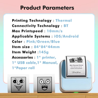Imprimante thermique de poche multifonction de 2 pouces, machine à étiquettes autocollantes portable pour boulangerie, commerce de détail et bureau, fabrication originale sur mesure