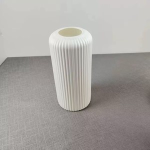 White <b>Plastic</b> Customizable <b>Vase</b> with Floral Pattern Packaged for Artificial Floral Arrangements Living Room Decor - Product Image 2