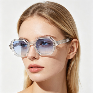 Custom Logo 2026 Fashion PC Lenses Polygon Sunglasses UV400 Gradient <b>Shades</b> Polygonal <b>Sun</b> Glasses for Men Women - Product Image 2