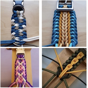 Personalizado hunde leine Hund y correa de perro hebilla de metal Nylon hecho a mano tejido macramé trenza Paracord perro <span class=keywords><strong>collar</strong></span> y correa conjunto - Product Image 6