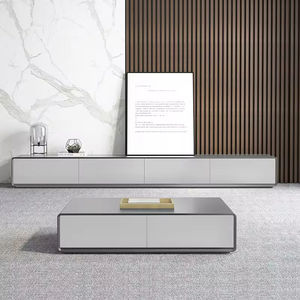 Porta TV Compatto in Legno Massello dal Design Nuovo e Minimalista, <span class=keywords><strong>Mobile</strong></span> <span class=keywords><strong>Basso</strong></span> Color Noce <span class=keywords><strong>per</strong></span> Arredamento <span class=keywords><strong>Soggiorno</strong></span> e Contenitore <span class=keywords><strong>per</strong></span> Appartamento - Product Image 4