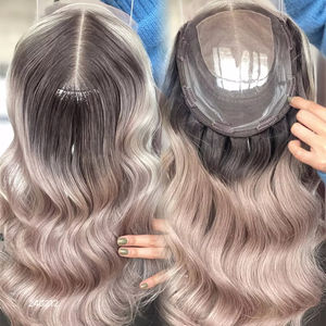 Personalizado 8*8 encaje frontal europeo cabello humano Topper parte libre 4*4 Base de seda prearrancada línea de cabello 16 pulgadas - Product Image 1