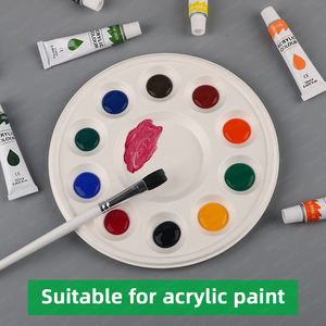 SINOART 10PK 10 puits <span class=keywords><strong>Palette</strong></span> <span class=keywords><strong>jetable</strong></span> bambou naturellement biodégradable Bio-Eco artiste acrylique <span class=keywords><strong>palette</strong></span> de <span class=keywords><strong>peinture</strong></span> aquarelle - Product Image 4