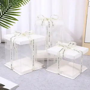 Bán buôn 8 inch 10inch Hộp quà tặng đôi Chiều cao bánh sinh nhật hộp