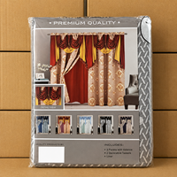 Ensemble de rideaux jacquard personnalisés avec cantonnière intégrée, passe-tringle, pour chambre et salon, lot de 2 panneaux
