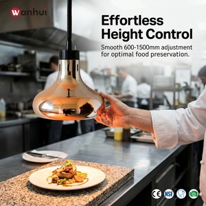 Restaurant Hotel Buffet Retractable Stainless Steel Hanging Food <b>Heat</b> Lamp Warming <b>Light</b> - Product Image 1