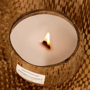 Regalos de recuerdos creativos hechos a mano, velas aromáticas de cera de soja en cáscara de <span class=keywords><strong>coco</strong></span>, decoración para el hogar, velas perfumadas personalizadas de lujo con logotipo - Product Image 5