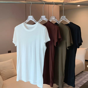 T-shirt girocollo 100% Tencel Lyocell da <span class=keywords><strong>donna</strong></span>-<span class=keywords><strong>magliette</strong></span> comode <span class=keywords><strong>eleganti</strong></span> e traspiranti estive - Product Image 1