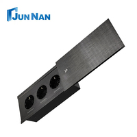 Interruptor de Pared Eléctrico con Control Remoto de Aleación de Aluminio, Enchufe Oculto Montado en Escritorio, Enchufe Deslizante de Datos y Energía para Mesa