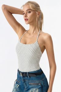 Sexy Solid Halter Tank <b>Top</b> for Women Backless Shortsleeve Breathable Knitted <b>Cropped</b> <b>Cami</b> for Casual Streetwear - Product Image 4