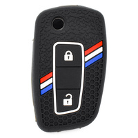 Housse de protection en silicone pour clé de voiture pliable à 2 boutons, rayée, antidérapante, pour télécommande de voiture
