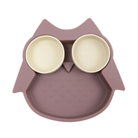 PAISEN 2022 Nouvelles idées de produits pour bébés Assiette à ventouse en silicone de qualité alimentaire en forme de hibou Vaisselle pour bébé Fournitures d'alimentation