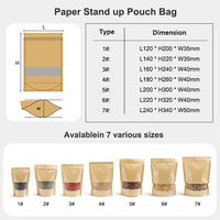 Sachets Doypack Personnalisés Imprimés, Scellables à Chaud, avec Fermeture Ziplock, en Papier Kraft, pour Emballage de Grains de Café en Vrac