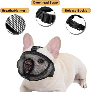 Adjustable Muzzle for Dogs Short Snout Dog Muzzle Anti Biting Anti Barking <strong>Bulldog</strong> Muzzle