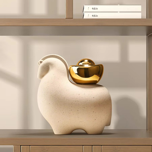 Figura de escultura de resina de estilo chino de arte popular Beihanmei, nuevo adorno de dinero inmediato, gabinete de TV para sala de estar, gabinete de vino - Product Image 1