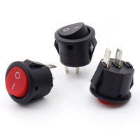 Sakelar Daya Rocker Lubang Bundar 3-Pin 2-Gear/2-pin 2-Gear 15mm Nylon 6A 250V