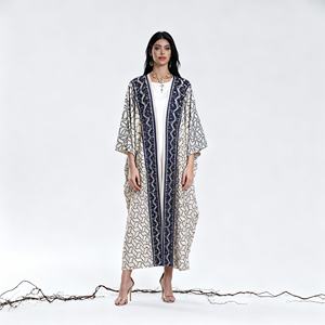 Robe Abaya de Soirée en Polyester avec Strass Thermocollants, Luxe et Élégance, pour Femmes Musulmanes, Vente en Gros Personnalisée - Product Image 2