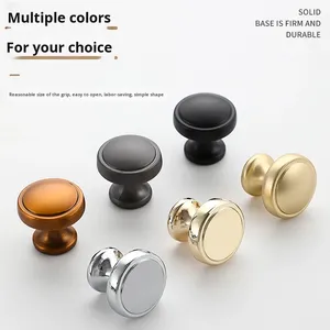 Puxadores de Armário Modernos Minimalistas Redondos de Alumínio Sólido Durável com Furo Único - para Cozinha, Quarto, Guarda-Roupa e Cômoda - Product Image 4