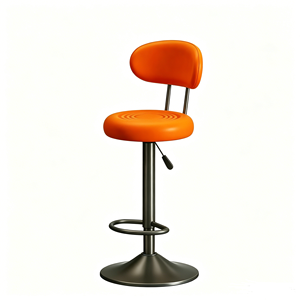 Modern Commercial Metal-framed Bar <b>Stools</b> with Backrests and Footrests for Hotel and <b>Outdoor</b> Use - Product Image 1