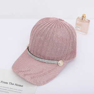 Gorra de Béisbol Tejida, Transpirable e Impermeable de 7 Paneles con Adorno de Diamantes de Imitación, Unisex, para las Cuatro Estaciones, para Viajes y Ocio al Aire Libre - Product Image 3