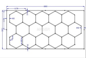 Tổ Ong Ô Tô LED Đèn Làm Việc 220V Liên KếT Chi Tiết Đèn Cho Xe Showroom Vẻ Đẹp Trạm Hội Thảo Hex 15 <span class=keywords><strong>Kit</strong></span> - Product Image 6
