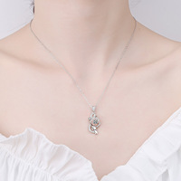 Nouveau Collier Pendentif Rose Xindeyi 2025 en Argent S925 avec Moissanite, Chaîne Câble Bicolore Plaqué, Bijou à 4 Griffes pour Usage Quotidien et Cadeau
