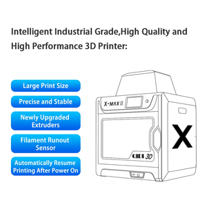 Imprimante 3D industrielle QIDI X-MAX 2 améliorée, grande taille 300x250x300mm, avec écran tactile et système de nivellement automatique, conception Core-XY fermée - Product Image 3
