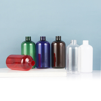 Envases Redondos de Plástico PET para Cosméticos, Color Blanco, Ámbar y Negro, Vacíos, para Champú, Loción, Crema, Tónico Corporal, 250ml 500ml, con Tapa Dorada