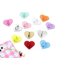 Broche de Corazón Metálico Colorido, Accesorios de Joyería DIY, Gancho para Colgar Celulares, Adhesivo Metálico para Agarre de Dedo, Colgante DIY