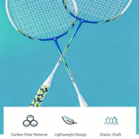 Raqueta de Bádminton de Fibra de Carbono Ultra Resistente Superior 4U, Marco Ligero de PU, Diseño de Eje Delgado con Junta en T Integrada