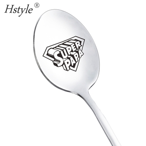 Hstyle nouvelle cuillère en acier inoxydable meilleur <span class=keywords><strong>papa</strong></span> <span class=keywords><strong>Papa</strong></span> famille couverts cadeau pour <span class=keywords><strong>la</strong></span> <span class=keywords><strong>fête</strong></span> des pères lettrage personnalisé crème glacée robuste - Product Image 4