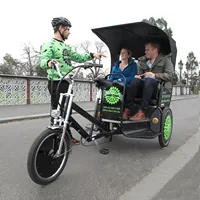 Alimentado Por Bateria Rickshaw Pedicab éster, Riquexó Elétrico com Speaker