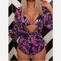 Maillot de bain trois pièces pour femmes Bikini de style européen à la mode avec maille fendue coupe ample