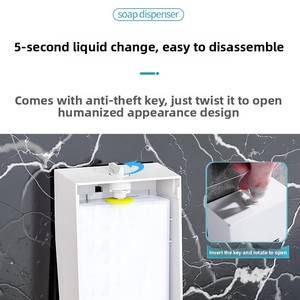 Distributeur <span class=keywords><strong>de</strong></span> savon mural manuel en ABS <span class=keywords><strong>de</strong></span> haute qualité, distributeur <span class=keywords><strong>de</strong></span> savon mousse pour hôtel, toilettes, cuisine, lavabo, lavage des mains, écologique, 1 an - Product Image 3
