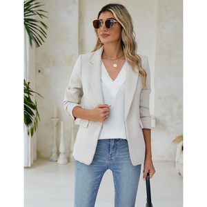 Blusa blanca para mujer con cuello en V, manga corta abullonada, gasa transpirable, top de verano, atuendo informal de trabajo - Product Image 5