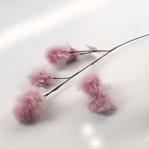 Fleur de plumes artificielles roses en gros d'usine pour la décoration de vacances de mariage à la maison - Product Image 3
