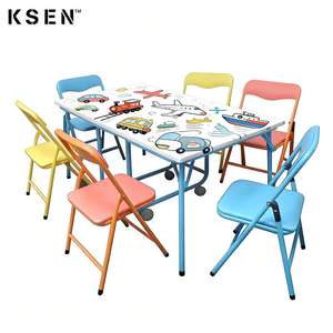 Escritorio de lectura multifuncional de madera para niños, mesa plegable para actividades, aprendizaje, estudio y juego, juego de mesa y silla para niños KC-TC0085 - Product Image 3
