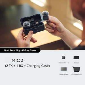 DJI Mic <span class=keywords><strong>3</strong></span> - Set de Micrófono Lavalier Profesional Inalámbrico <span class=keywords><strong>2</strong></span>.4G para Estudio, Alta Calidad, Ligero y Portátil, Venta al por Mayor - Product Image 3