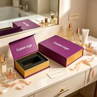 Coffret cadeau de rouge à lèvres noir et or de luxe personnalisé avec insert en papier, boîte d'emballage de rouge à lèvres avec logo