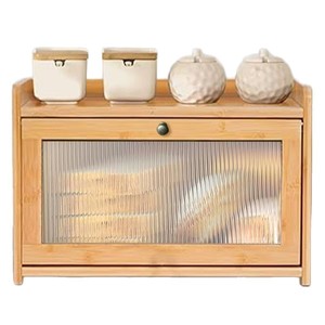 Cross-border bamboo and wood pastry storage box for home, <b>kitchen</b>, hotel, restaurant, and bread storage, dustproof and - Product Image 5