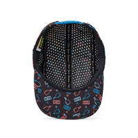 Casquette de camping en nylon avec patch tissé personnalisé et trous perforés, casquette de sport légère à 5 panneaux pour la course, casquette en nylon multicolore avec surpiqûres