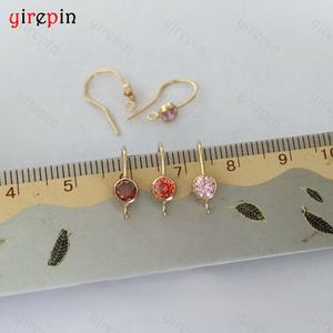 <span class=keywords><strong>Pendientes</strong></span> de Moda con Zirconia de 4mm, Oro de 14k o Plata de Ley 925, con Gancho y Anillo para Mujer - Product Image 6