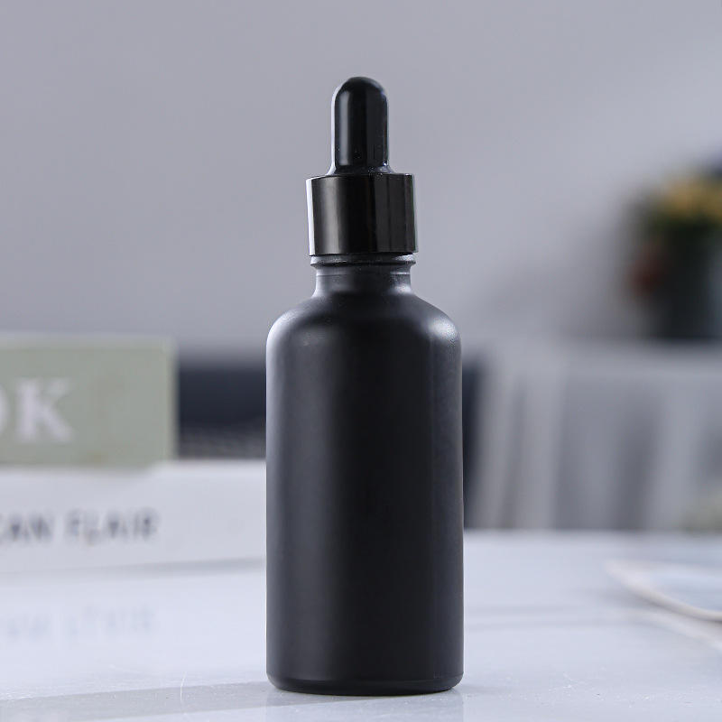 Noir mat - compte-gouttes avec embout en caoutchouc noir