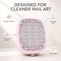 Colector de Polvo para Uñas con Fuerte Succión, Deflector Magnético, Filtro Lavable, Tamaño Compacto para Salón de Uñas y Servicio Móvil