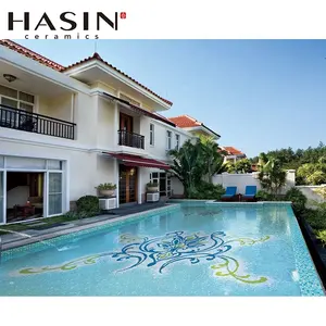Hasin家居装饰与游泳池冰玉马赛克花瓣图案定制尺寸马赛克瓷砖
