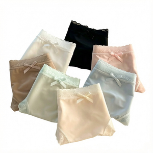 Ropa Interior Femenina al por Mayor, Bragas <span class=keywords><strong>de</strong></span> Verano Ultrafinas <span class=keywords><strong>de</strong></span> Seda <span class=keywords><strong>de</strong></span> <span class=keywords><strong>Hielo</strong></span>, Cintura Media, con Lazo, Transpirables y Sexys - Product Image 1